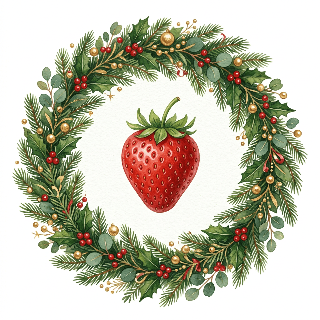 Seasonal Mix style sample — strawberry rendered as Holiday bundles on demand