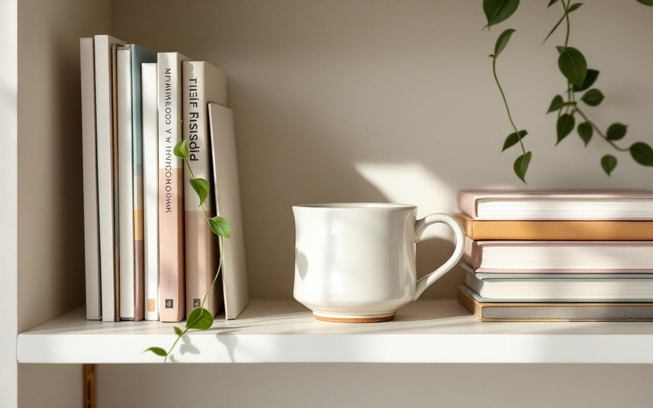 Context · open shelf with cookbooks