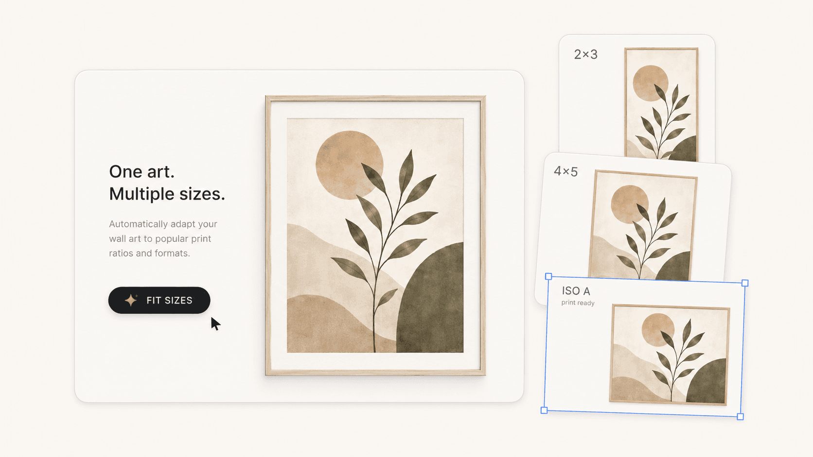 Six-ratio print export system preview