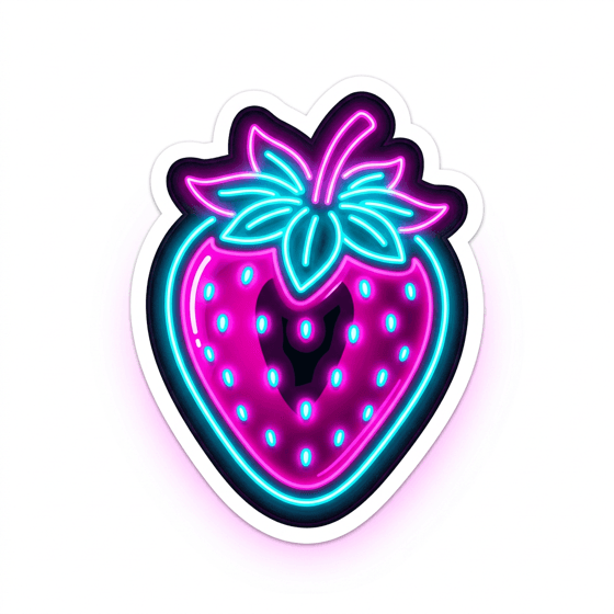 Neon strawberry clip art