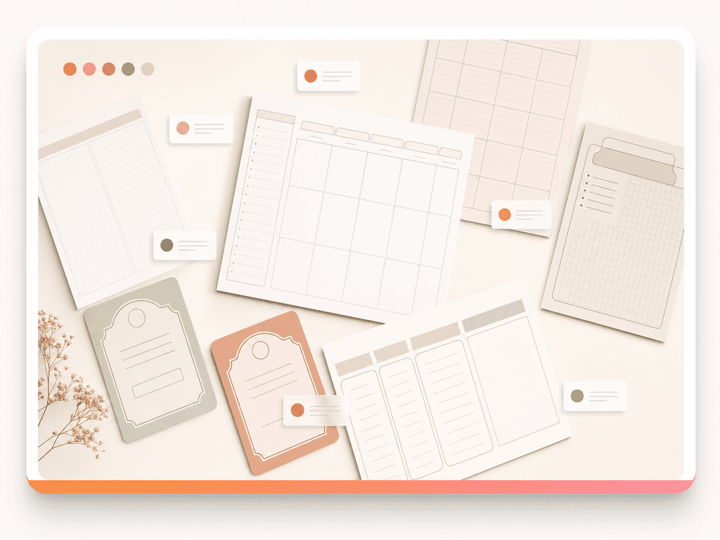 Printables use case — Planner pages, journals, worksheets - tags that catch the search behind every download.