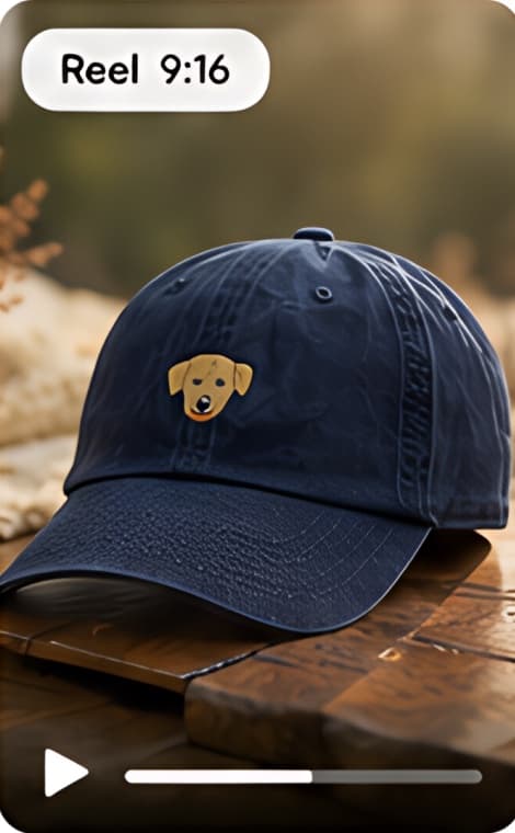 Vertical video frame for a hat
